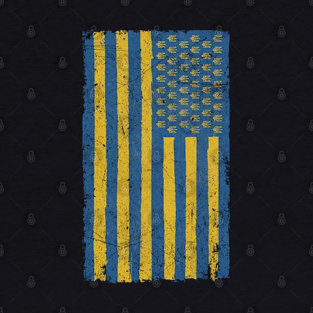 Vintage Ukrainian American Flag by MintaApparel